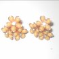 Vintage 1950's screwback Yellow Flower Earrings