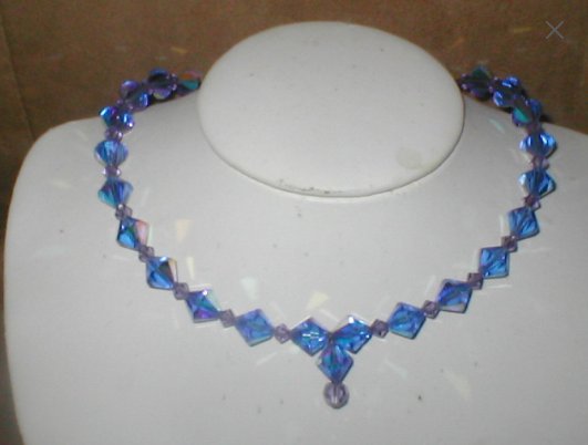 Sapphire Blue Crystal Choker Necklace