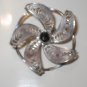 Vintage 1930's Sterling Silver Hemetite Brooch Pin
