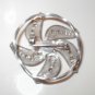 Vintage 1930's Sterling Silver Hemetite Brooch Pin