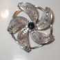 Vintage 1930's Sterling Silver Hemetite Brooch Pin