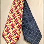 lot of Two Designer Luxury Silk Ties Calvin Klein & Tommy Hilfiger