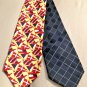 lot of Two Designer Luxury Silk Ties Calvin Klein & Tommy Hilfiger