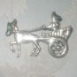 Vintage 1930's Sterling Silver Turquoise Pin Brooch