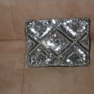 Vintage Silver Beaded Evening Clutch Purse