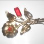 Antique 1920's STERLING Rhinestone Flower Brooch