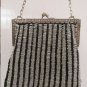 Antique 1910 Vintage black & silver Beaded Purse