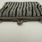 Antique 1910 Vintage black & silver Beaded Purse