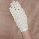 Vintage 1950's Shadow Stripe Ivory wrist-length Gloves