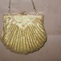 Vintage Gold Beaded Clamshell Evening Purse