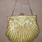 Vintage Gold Beaded Clamshell Evening Purse