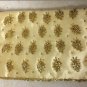 Vintage 1950's Ivory Satin Gold Beaded Clutch Purse