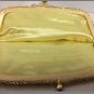 Vintage 1950's Ivory Satin Gold Beaded Clutch Purse