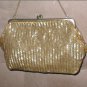 1950's Vintage Gold Bugle Beaded Evening Purse
