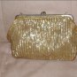 1950's Vintage Gold Bugle Beaded Evening Purse