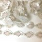Clear Crystal Sequin & Silver Glass Bead Trim