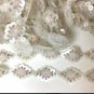 Clear Crystal Sequin & Silver Glass Bead Trim