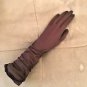 Vintage 1950's Brown silky nylon Long Formal Gloves by VanRaalte