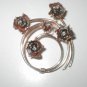 Antique 1910's Gold plated Sterling Silver Brooch Pin and Earring Set