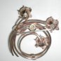 Antique 1910's Gold plated Sterling Silver Brooch Pin and Earring Set