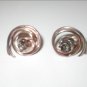 Antique 1910's Gold plated Sterling Silver Brooch Pin and Earring Set