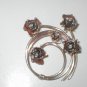 Antique 1910's Gold plated Sterling Silver Brooch Pin and Earring Set