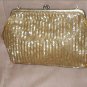 Vintage Gold Bugle Beaded Evening Purse
