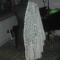 Vintage Ivory & Gold Shawl with Fringe