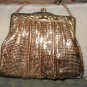 Vintage 1940's Whiting & Davis Gold Metal Mesh Evening Purse