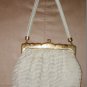 Vintage Whiting & Davis PEARL-WHITE Metal Mesh Purse