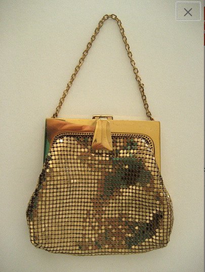 Vintage 1950's WHITING & DAVIS Gold Metal Mesh Purse