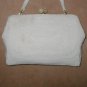1940's Vintage WHITE Beaded Evening Purse with Moonstone Clasp