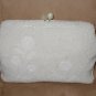 1940's Vintage WHITE Beaded Evening Purse with Moonstone Clasp