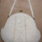 Vintage WHITE Beaded Evening Bag Purse circa 1930's