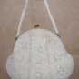 Vintage WHITE Beaded Evening Bag Purse circa 1930's