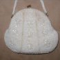 Vintage WHITE Beaded Evening Bag Purse circa 1930's