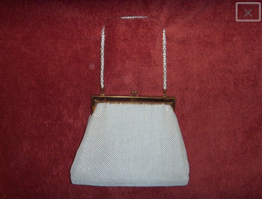 Vintage 1940's Whiting & Davis WHITE Metal Mesh Evening Bag