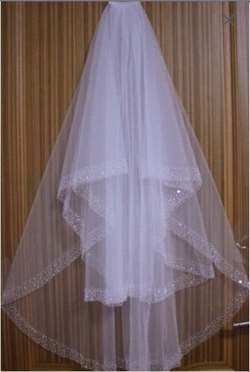 2-Layer Beaded Edge Bridal Veil