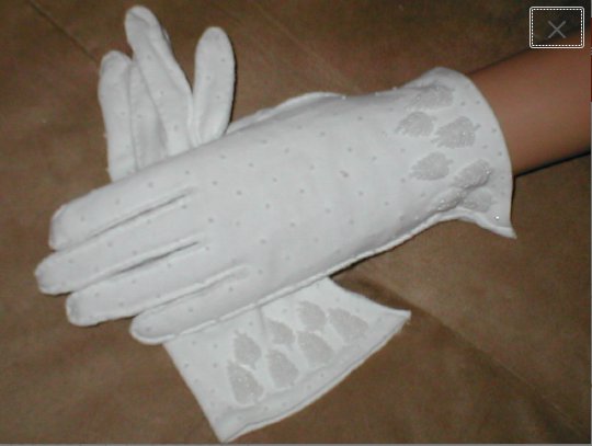 GORGEOUS Vintage 1940's White Beaded Bridal Gloves