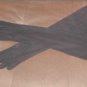 Vintage 1950's Taupe nylasuede Long Dress Gloves