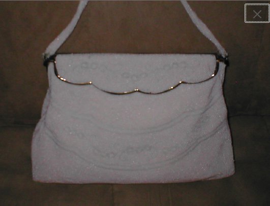 Vintage WHITE Micro Beaded Evening Bag Purse circa 1940