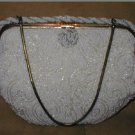 Vintage Off-White & Cream Beaded Evening Purse from France