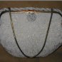 Vintage Off-White & Cream Beaded Evening Purse from France