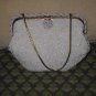 Vintage Off-White & Cream Beaded Evening Purse from France