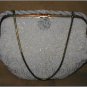 Vintage Off-White & Cream Beaded Evening Purse from France