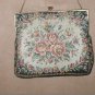 Antique 1930's floral Needlepoint Tapestry Purse FRANCE