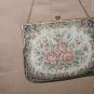 Antique 1930's floral Needlepoint Tapestry Purse FRANCE