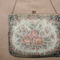 Antique 1930's floral Needlepoint Tapestry Purse FRANCE