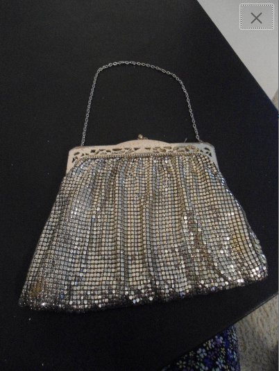 1940's Vintage Whiting & Davis SILVER Metal Mesh Evening Purse