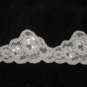 Ivory heavily Beaded Alencon Lace trim